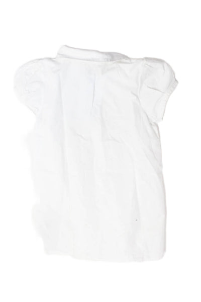 Karl Lagerfeld Girls Short Sleeve Collared Button Down Dress White Size 18-24M