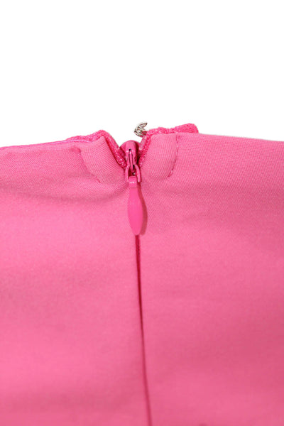 Superdown Womens Cotton Sleeveless Fitted Zip Back Mini Dress Hot Pink Size M