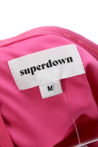 Superdown Womens Cotton Sleeveless Fitted Zip Back Mini Dress Hot Pink Size M