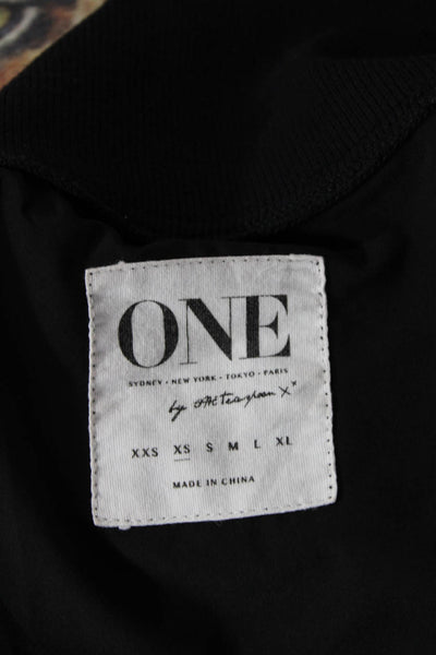 One by One Teaspoon Womens Turtleneck Long Sleeve Cropped Blouse Black size XS