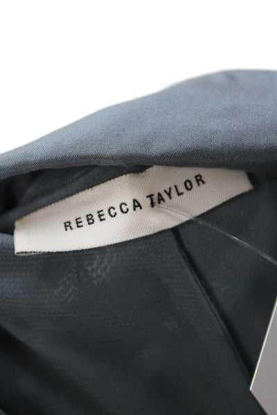 Rebecca Taylor Womens Silk Short Sleeve Tie Detail Tunic Top Solid Gray Size 6