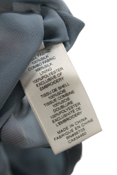 Rebecca Taylor Womens Silk Short Sleeve Tie Detail Tunic Top Solid Gray Size 6