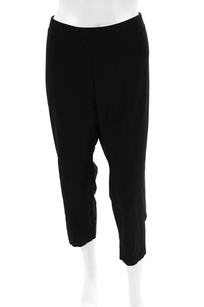 Eileen Fisher Womens Elastic Waist Straight Legged Casual Pants Black Size L