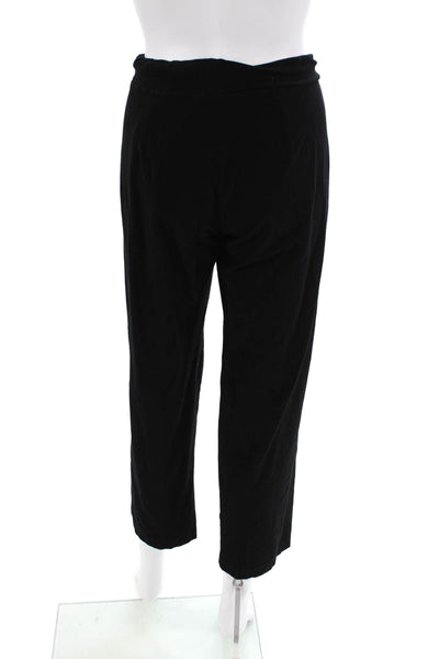 Eileen Fisher Womens Elastic Waist Casual Wide Legged Pants Solid Black Size PM