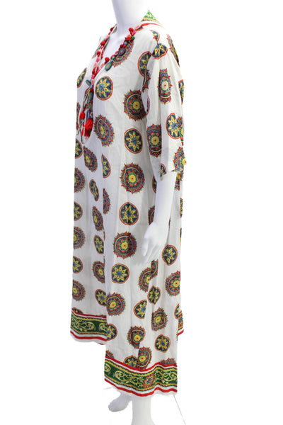 Antica Sartoria By Giacomo Cinque Womens Half Sleeve Abstract Dress White OS