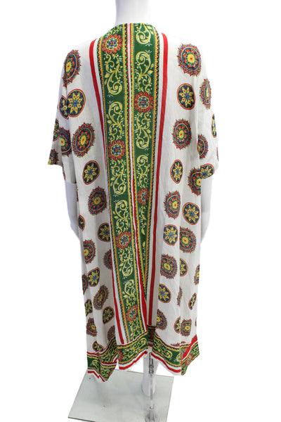 Antica Sartoria By Giacomo Cinque Womens Half Sleeve Abstract Dress White OS