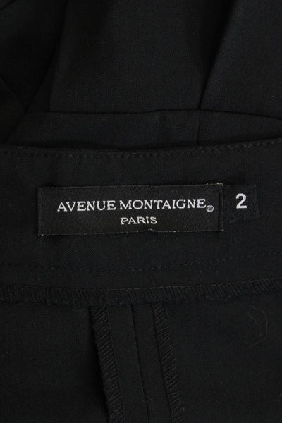Avenue Montaigne Womens Low Rise Zip Up Pleated Mini Skirt Black Size 2