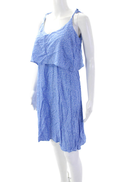 Seraphine Womens Printed V Neck Sleeveless A Line Dress Blue White Size 4