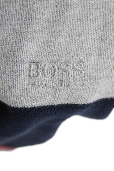 Boss Hugo Boss Childrens Boys Long Sleeves Sweater Grey Navy Blue Size 2T