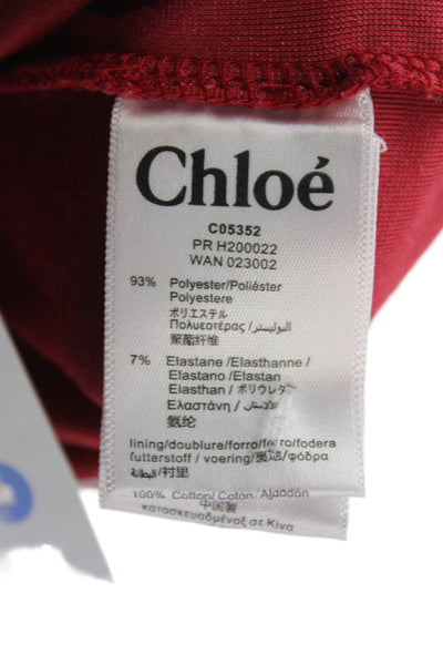 Chloe Childrens Girls Velour Ruffled Full Zipper Sweatshirt Red Size 2T