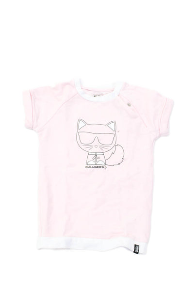 Karl Lagerfeld Kids Childrens Girls Shirt Hat Jacket Set Pink Size 18 9 6 Months