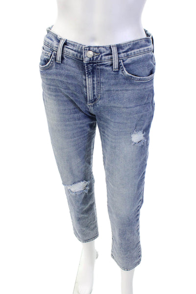 Joes Womens Mid Rise Fairway Destruct The Lara Jeans Blue Cotton Size 26