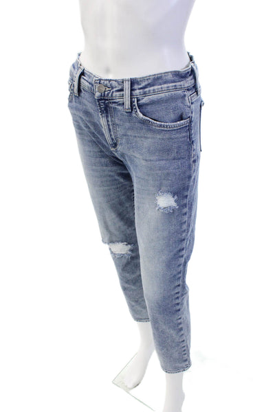 Joes Womens Mid Rise Fairway Destruct The Lara Jeans Blue Cotton Size 26