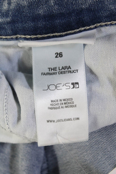 Joes Womens Mid Rise Fairway Destruct The Lara Jeans Blue Cotton Size 26