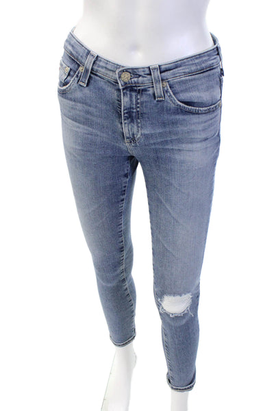 AG Adriano Goldschmied Womens Legging Ankle Jeans Blue Cotton Size 26
