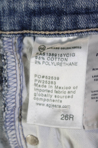 AG Adriano Goldschmied Womens Legging Ankle Jeans Blue Cotton Size 26