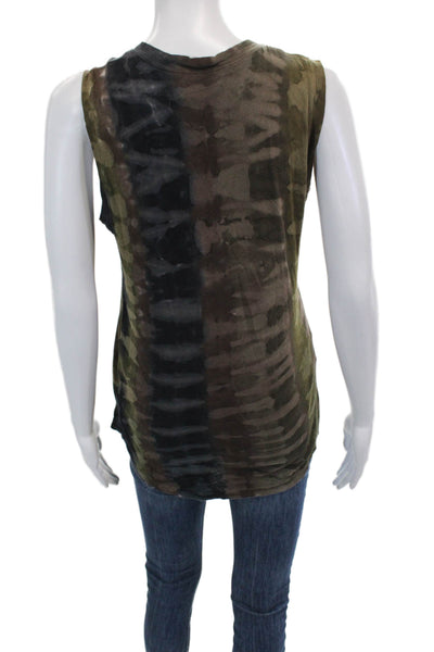 Raquel Allegra Womens Cotton Camouflage Sleeveless Tank Top Brown Size 0