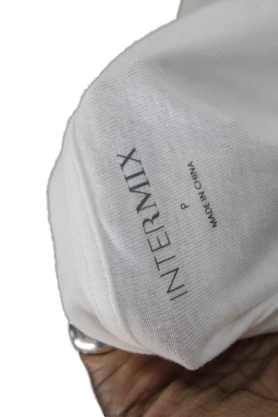 Intermix Womens Cotton Short Sleeve Knotted Basic T-Shirt White Size PP
