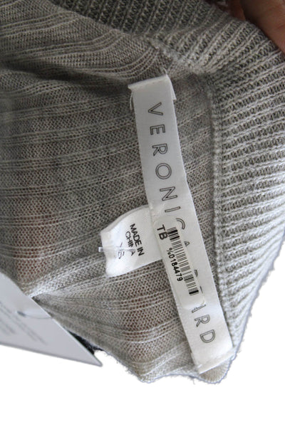 Veronica Beard Womens Wool Long Sleeve Pullover Knit Blouse Gray Size XS