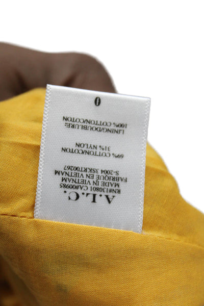 ALC Womens Cotton Floral Print Tied Wrapped Mini Skirt Yellow Size 0