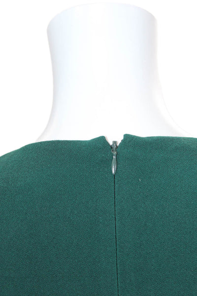 Maggy London Womens Short Sleeve Gathered V Neck Sheath Dress Green Size 6
