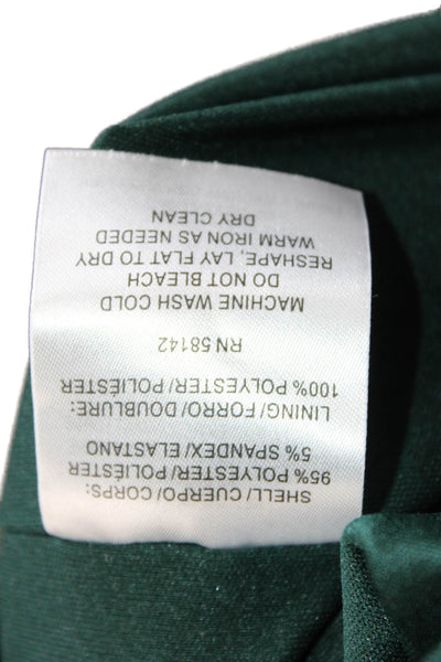 Maggy London Womens Short Sleeve Gathered V Neck Sheath Dress Green Size 6