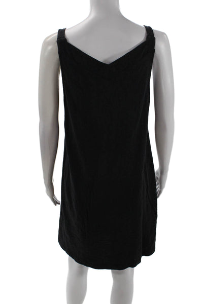 Leallo Womens Sleeveless V-Neck Mini Tank Dress Solid Gray Size L