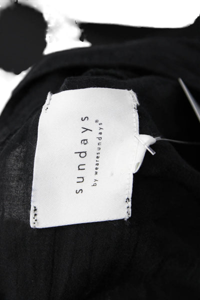 Sundays By Wearesundays Womens Cotton Short Sleeve Buttoned Shirt Black Size M