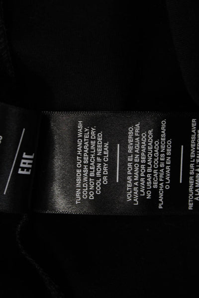 7 For All Mankind Womens Scoop Neck Long Sleeve Blouse Black Size XS