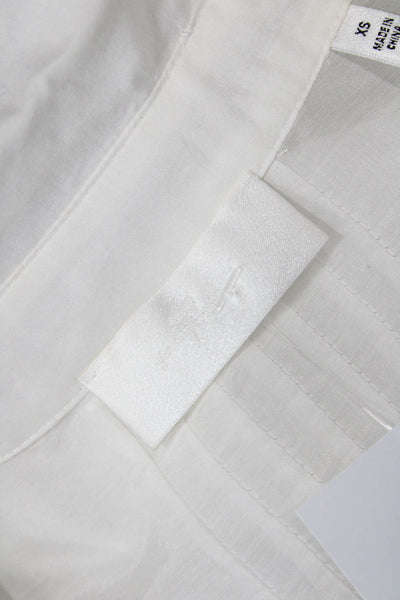 7 For All Mankind Womens Collared Long Sleeve Button-Down Shirt White Size XS