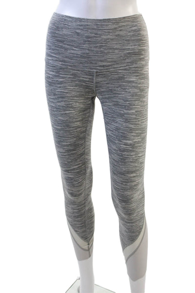 Lululemon Womens Striped Pull On High Rise Leggings Gray Black Size 4