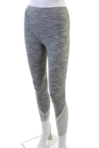 Lululemon Womens Striped Pull On High Rise Leggings Gray Black Size 4