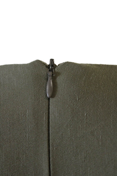 Zara Womens V Neck Long Sleeves Cut Out Waist Dress Green Size Extra Small