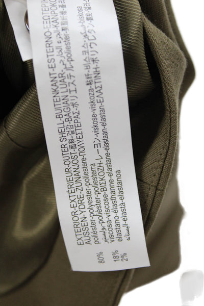 Zara Womens Button Down Solid V Neck Sleeveless Vest Olive Green Size XS