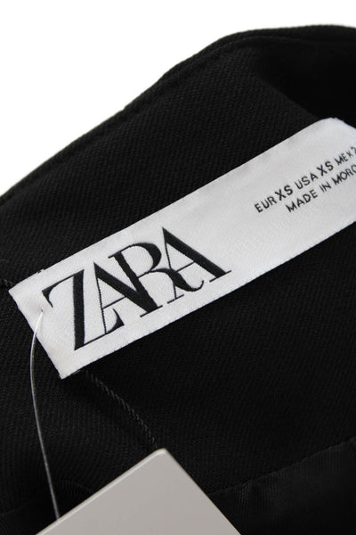 Zara Womens Scoop Neck Sleeveless Button Down Vest Black Size XS
