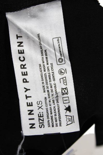 Ninety Percent Mens Short Sleeves Tee Shirt Black Cotton Size Extra Small