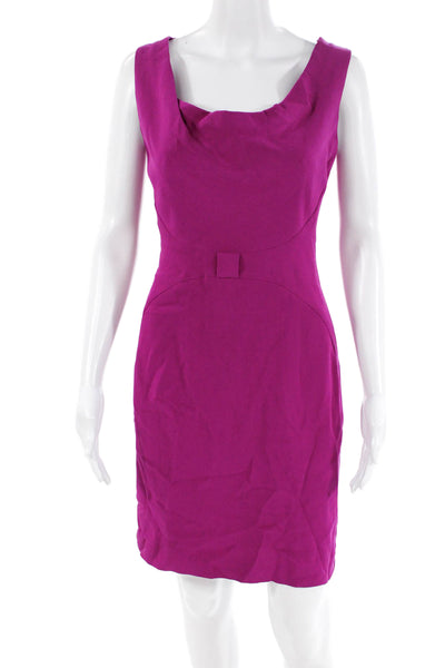 Martin Grant Womens Silk Sleeveless Zippered Mini Dress Solid Pink Size S