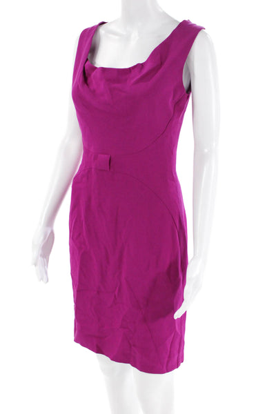 Martin Grant Womens Silk Sleeveless Zippered Mini Dress Solid Pink Size S