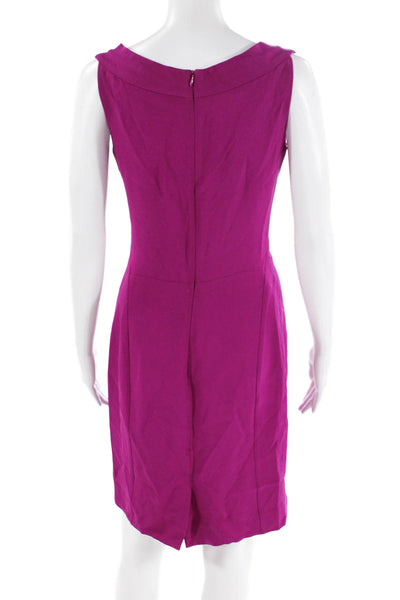 Martin Grant Womens Silk Sleeveless Zippered Mini Dress Solid Pink Size S