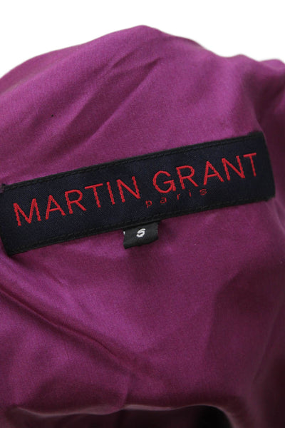 Martin Grant Womens Silk Sleeveless Zippered Mini Dress Solid Pink Size S