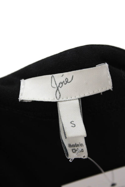 Joie Womens Scoop Neck Short Sleeve Zip A-Line Mini Dress Black Size S