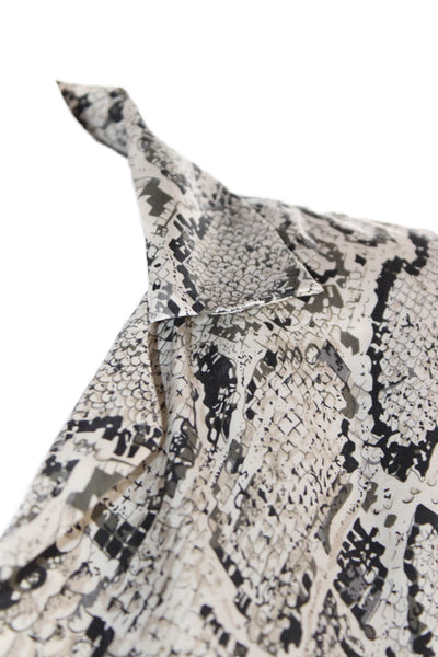 Equipment Femme Womens Snakeskin Print Button-Down Shirt Beige Size XS