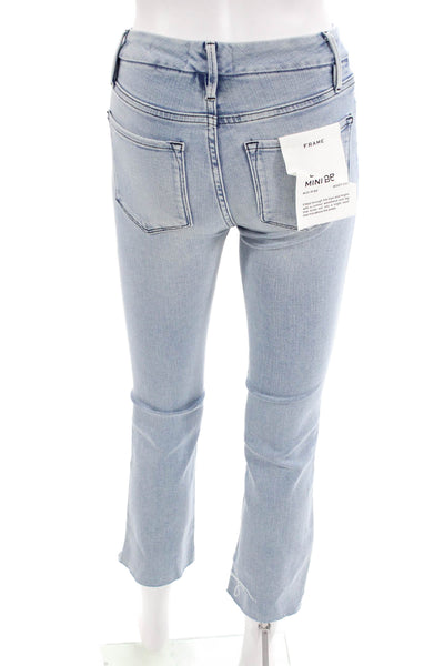 Frame Womens Le Crop Mini Boot Mid Rise Bootcut Jeans Blue Size 24