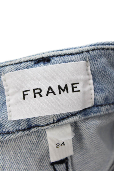 Frame Womens Le Crop Mini Boot Mid Rise Bootcut Jeans Blue Size 24