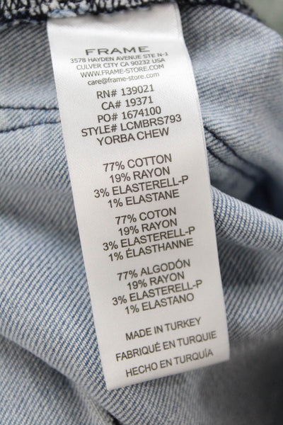 Frame Womens Le Crop Mini Boot Mid Rise Bootcut Jeans Blue Size 24