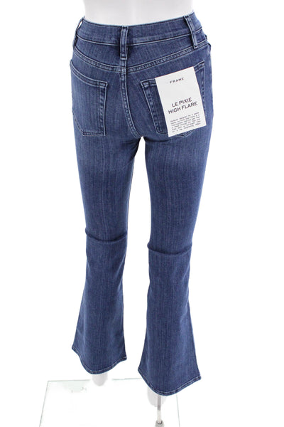 Frame Womens Le Pixie High Flare Dark Wash Flared High Rise Jeans Blue Size 23
