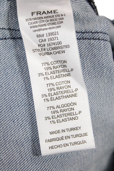 Frame Womens Le Crop Mini Boot Light Wash Mid Rise Raw Hem Jeans Blue Size 23