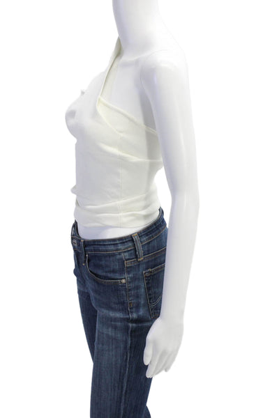Autumn Cashmere Womens One Shoulder Sleeveless Blouse White Size Extra Small