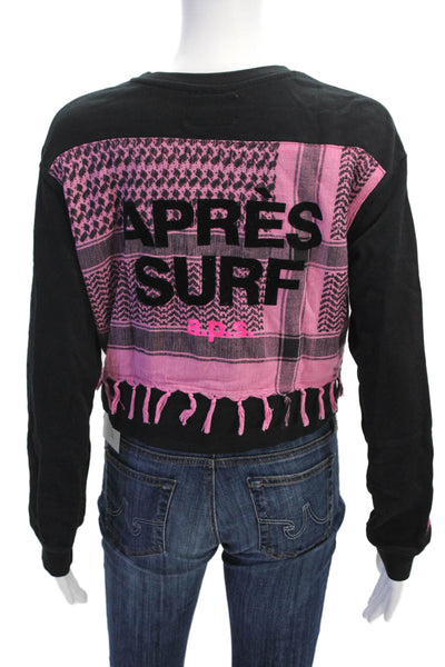 A.P.C. Womens Long Sleeves Crew Neck Sweatshirt Black Cotton Size Small