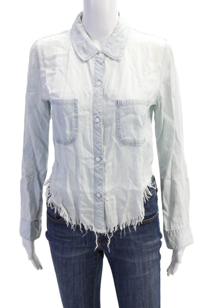 Rails Womens Chambray Button Down Long Sleeves Shirt Blue Size Extra Small